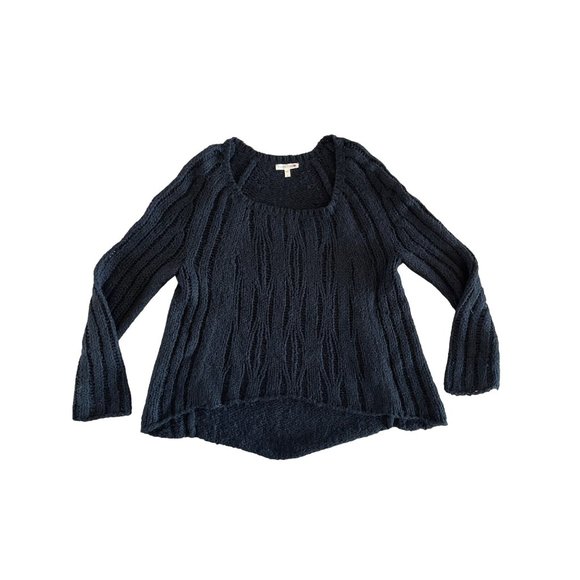 Eileen Fisher Organic Cotton Peruvian Alpaca Scoop Neck‎ Chunky Sweater S - Picture 1 of 7